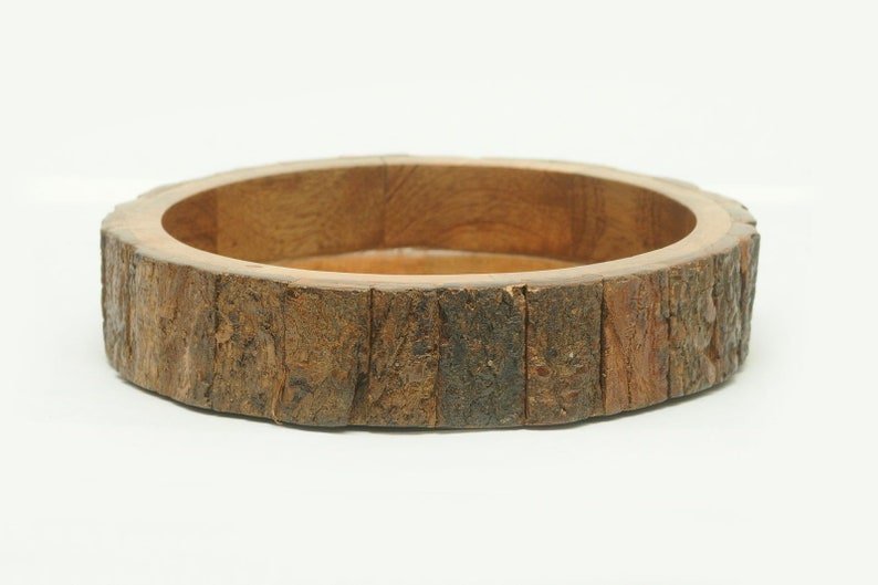 All-Natural Mango Wood Bark Water and Food Bowl Non-BPA Coating